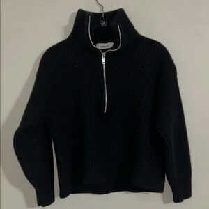 Everlane Black Half-Zip Sweater